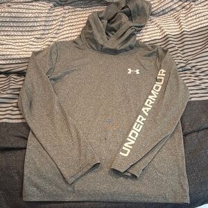 Under Armour Charcoal Hoodie with Sleeve Logo